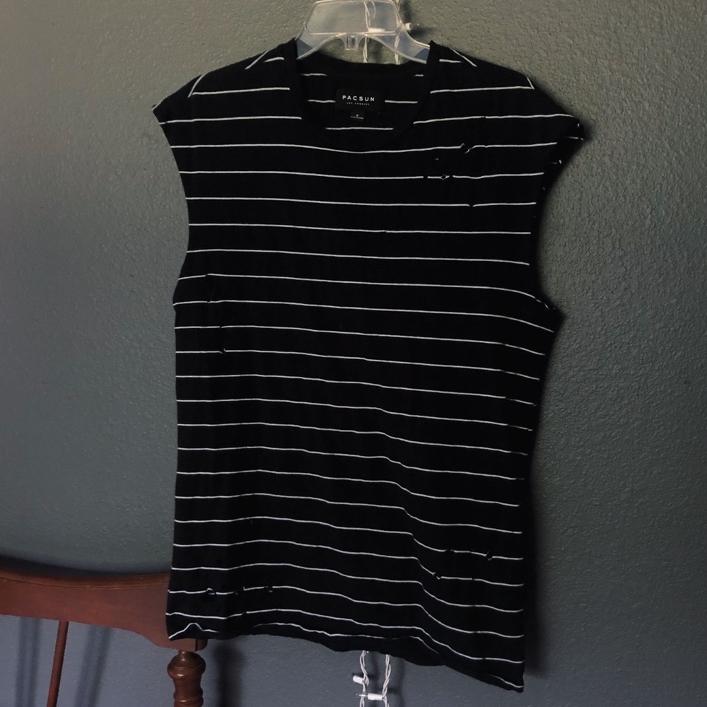 Striped Tank Top Black and White